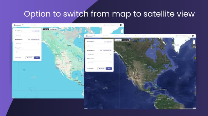 Options to switch from map to satellite view 2